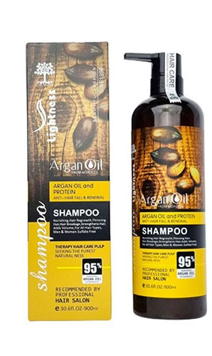 شامپو ضد ریزش و تقویتکننده لایتنس مدل ARGAN & PROTEIN حجم 900 میل | فاقد سولفات | حاوی روغن آرگان و پروتئین | اصل از گلاموناشاپ