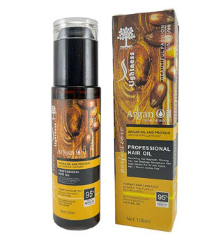 روغن مو بدون سولفات لایتنس مدل ARGAN OIL حجم 100 میل | ترمیم و تغذیه مو | اصل از گلاموناشاپ