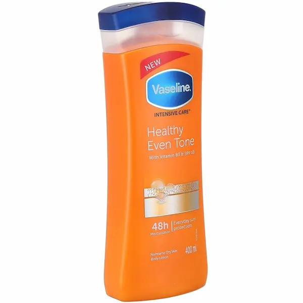 لوسیون بدن وازلین Healthy Even Tone حجم 400 میلی لیتر | مرطوبکننده و یکنواختکننده رنگ پوست | اصل از گلاموناشاپ