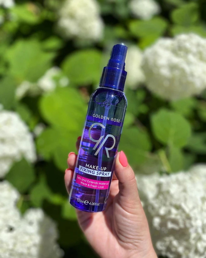 اسپری تثبیت کننده آرایش گلدن رز حجم 120 میل | فیکسکننده و افزایش ماندگاری آرایش | اصل از گلاموناشاپ