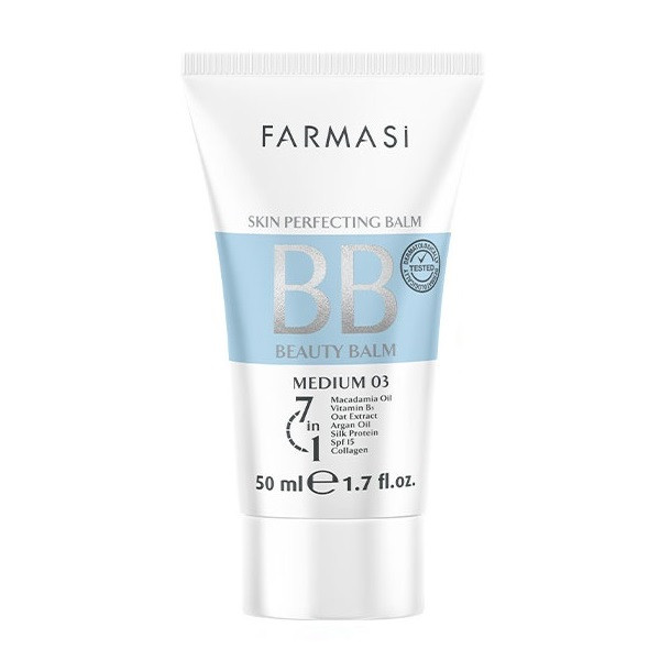 کرم پودر بی بی فارماسی مدل Medium 03 حجم 50 میلی لیتر | پوششدهی طبیعی و ماندگاری بالا | اصل از گلاموناشاپ