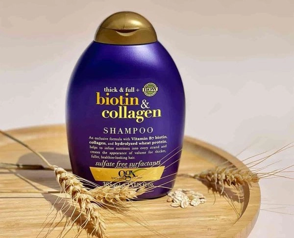 خرید شامپو او جی ایکس OGX مدل Biotin & Collagen حجم 385 میلی لیتر اصل از گلاموناشاپ با ضمانت اصالت کالا