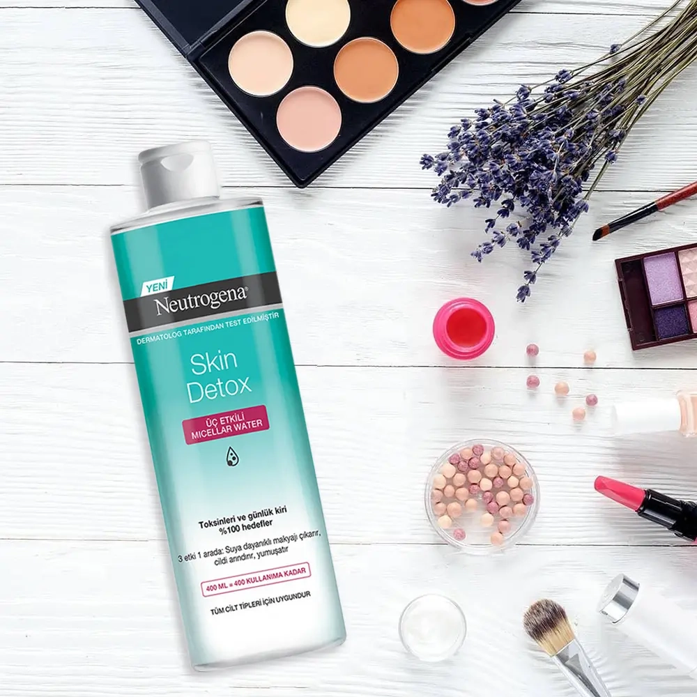 پاککننده میسلار واتر نوتروژینا مدل Skin Detox | پاکسازی عمقی و سمزدایی پوست | مناسب انواع پوست | حجم 400 میل | اصل از گلاموناشاپ با ضمانت اصالت کالا