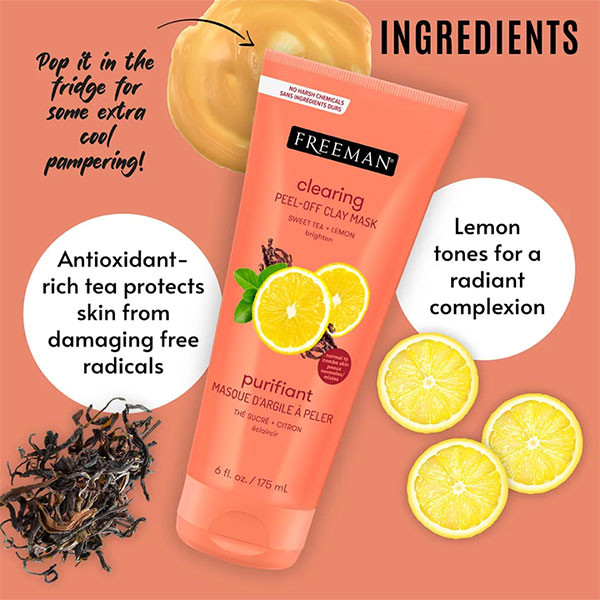 ماسک پیل آف لیمو و چای سبز فریمن مدل Clearing Sweet Tea & Lemon | پاکسازی عمیق و شفافکننده پوست | حجم 175 میل | اصل از گلاموناشاپ با ضمانت اصالت کالا
