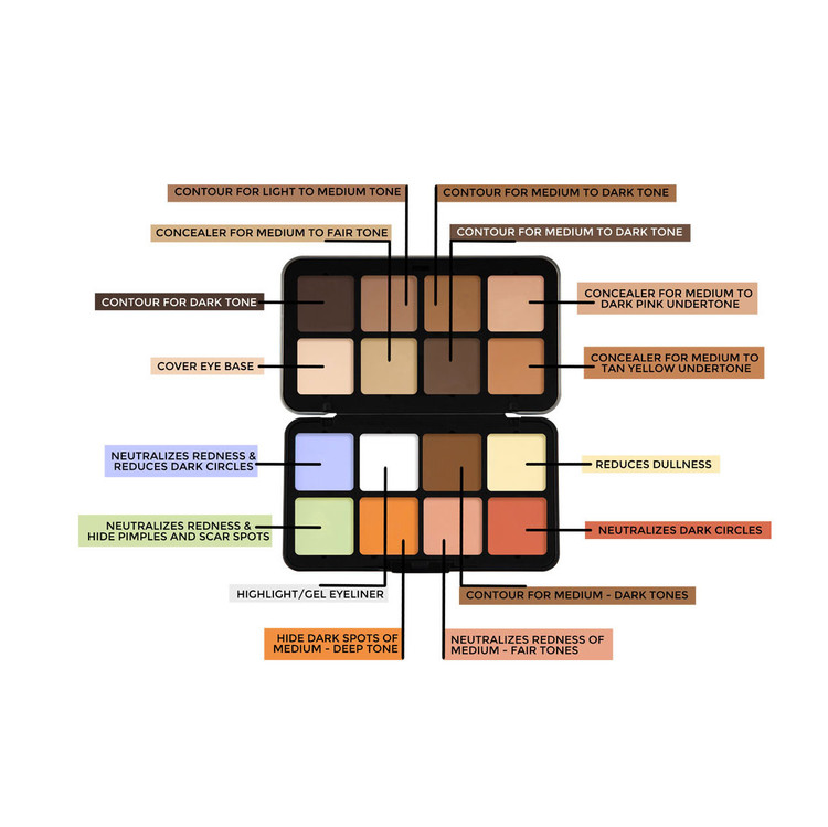 پالت کانسیلر و کانتور فوراور ۵۲ مدل CHP001 | پوشش حرفهای و بینقص برای چهرهای یکدست | اصل از گلاموناشاپ با ضمانت اصالت کالا