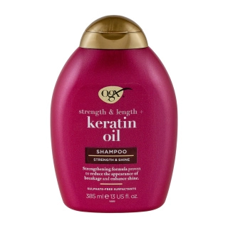 شامپو کراتینه ضد شکنندگی مو او جی ایکس OGX مدل Keratin Oil | تقویت‌کننده و ضد موخوره | حجم 385 میلی لیتر |