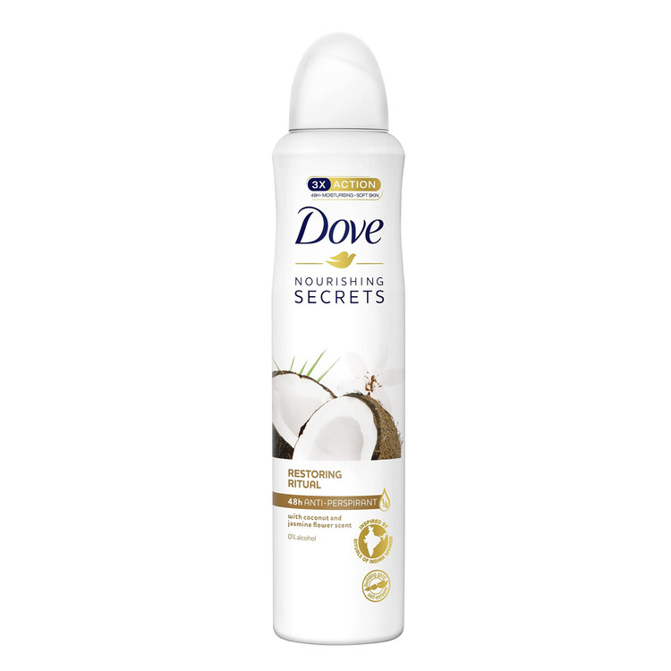 اسپری ضد تعریق زنانه داو با عطر نارگیل و یاسمین