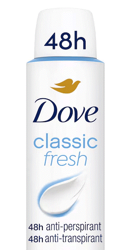 نمای نزدیک اسپری Dove Classic Fresh 48h