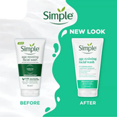 ژل شستشوی صورت ضد پیری چای سبز سیمپل Simple حجم 150 میل