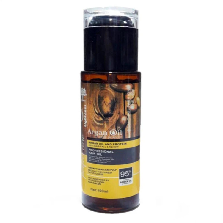 روغن مو لایتنس Lightness Argan Oil بدون سولفات | ترمیمکننده و تغذیهکننده قوی مو | حجم 100 میل | گلاموناشاپ