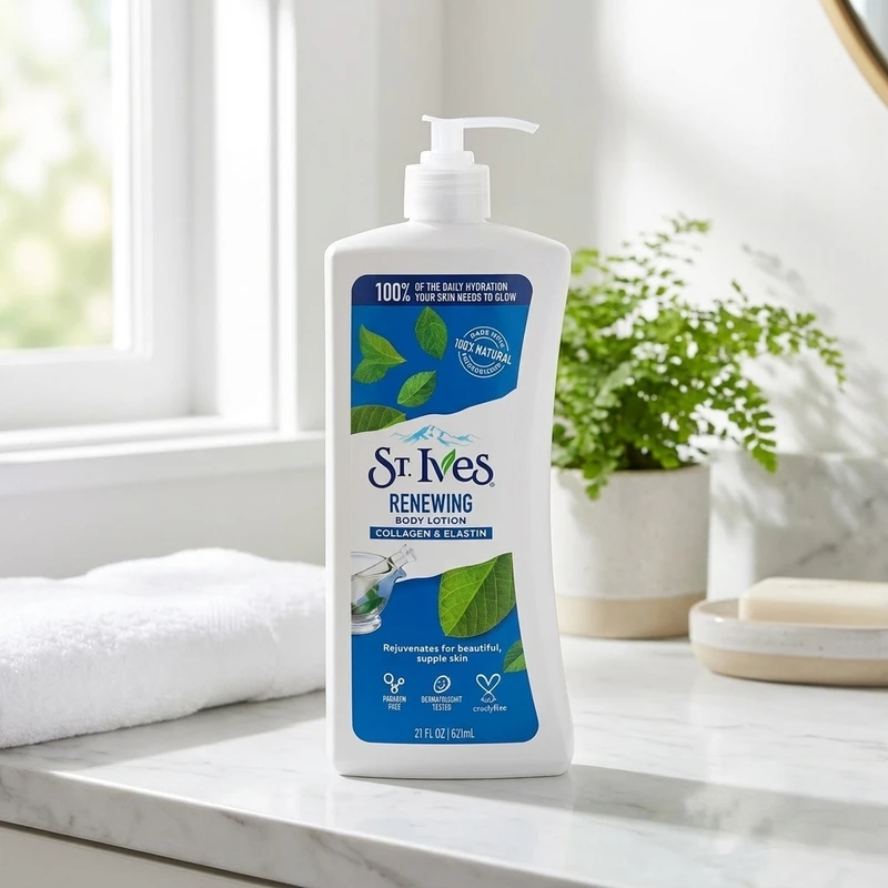 لوسیون بدن سنت ایوز St. Ives Collagen & Elastin | آبرسان، سفت‌کننده و جوانساز پوست بدن | حجم 621 میل | گلاموناشاپ