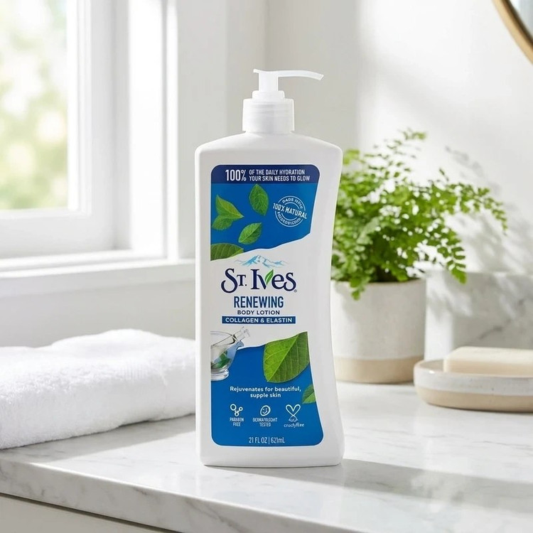 لوسیون بدن سنت ایوز St. Ives Collagen & Elastin | آبرسان، سفتکننده و جوانساز پوست بدن | حجم 621 میل | گلاموناشاپ