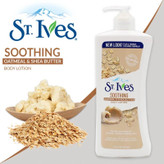 لوسیون بدن سنت ایوز St. Ives Oatmeal & Shea Butter | مرطوبکننده قوی و تسکیندهنده پوست خشک | حجم 621 میل | گلاموناشاپ