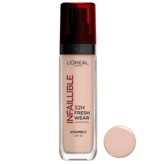 کرم پودر پمپی لورآل L’Oréal Infaillible Fresh Wear 32H شماره 125 Golden Rose | ماندگاری بالا، پوشش طبیعی و سبک | گلاموناشاپ