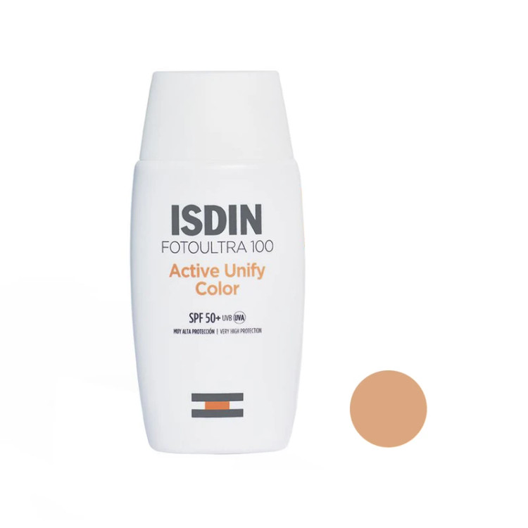 ضد آفتاب رنگی ایزدین ISDIN Active Unify SPF50 | ضد لک، روشنکننده و یکنواختکننده رنگ پوست | گلاموناشاپ