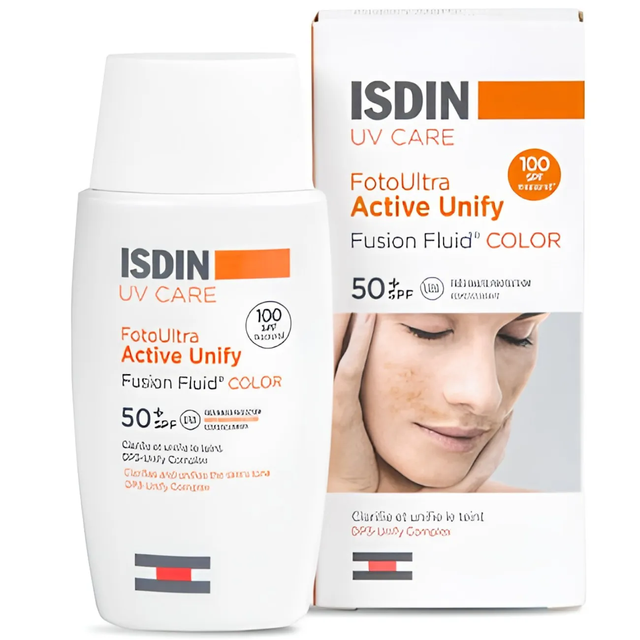 ضد آفتاب رنگی ایزدین ISDIN Active Unify SPF50 | ضد لک، روشن‌کننده و یکنواخت‌کننده رنگ پوست | گلاموناشاپ