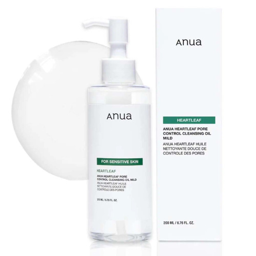 روغن شوینده آنوا ANUA Heartleaf Pore Control Cleansing Oil | کنترل منافذ، تسکیندهنده و پاککننده آرایش | مناسب پوست حساس و مستعد جوش حجم 200 میل | گلاموناشاپ