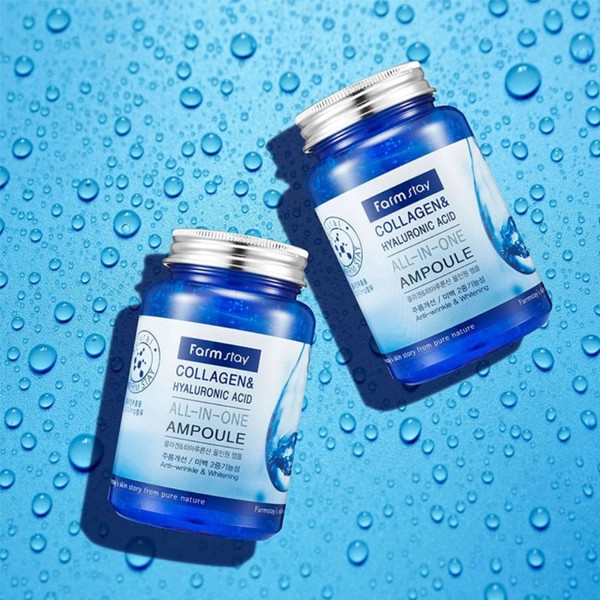آمپول آبرسان کلاژن و هیالورونیک اسید فارم استی ۲۵۰ میلیلیتر | Farmstay Collagen & Hyaluronic Acid All-In-One Ampoule اصل از گلاموناشاپ