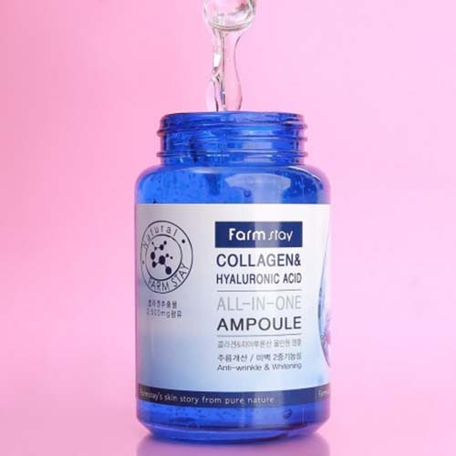 آمپول آبرسان کلاژن و هیالورونیک اسید فارم استی ۲۵۰ میلیلیتر | Farmstay Collagen & Hyaluronic Acid All-In-One Ampoule اصل از گلاموناشاپ