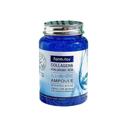 آمپول آبرسان کلاژن و هیالورونیک اسید فارم استی ۲۵۰ میلیلیتر | Farmstay Collagen & Hyaluronic Acid All-In-One Ampoule اصل از گلاموناشاپ