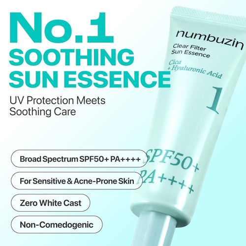 اسنس ضد آفتاب نامبوزین شماره ۱ اصل ۵۰ میل | Numbuzin No.1 Clear Filter Sun Essence SPF50+ PA++++ | گلاموناشاپ